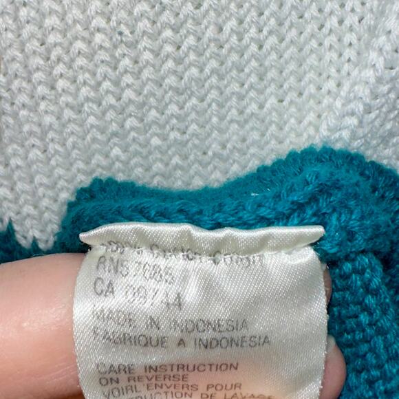 Vintage 80s La Mode Hand Knit Mens Sweater Size Medium - Picture 4 of 11